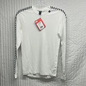 Helly Hansen White Long Sleeve Tee with Black Accents